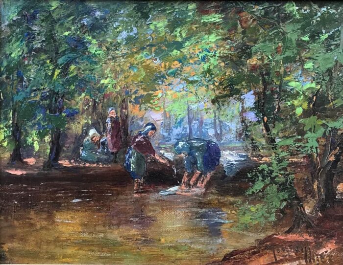 “Women Washing Clothes by the River”