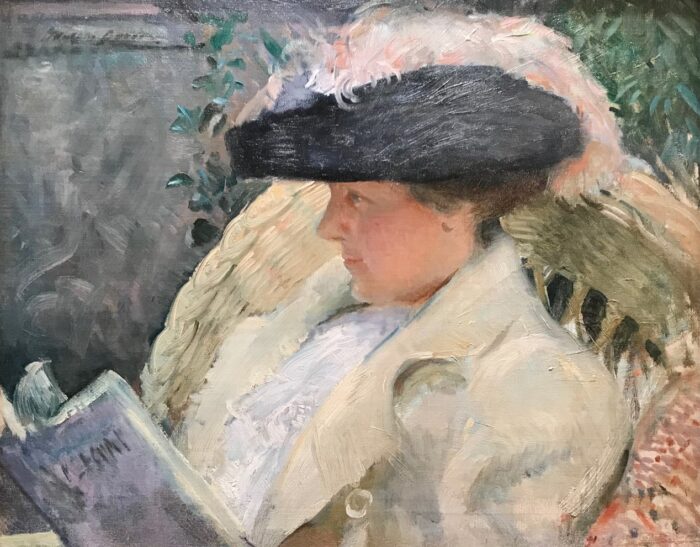 “Edith Pettit Reading in the Garden”