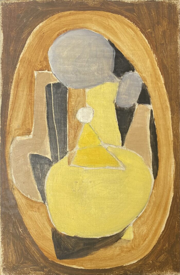 “Yellow and Brown Cubist Still Life”