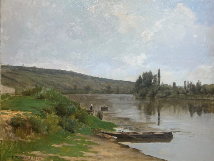 “Landscape with Boats on the River”